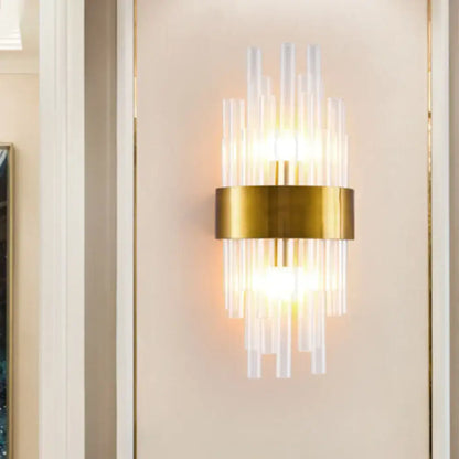 Gold Fluted Crystal Sconce with Brass Band by Decorbites on Tampa Home & Garden Store