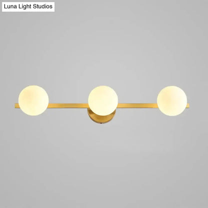 Postmodern Gold Glass Globe Wall Sconce Fixture