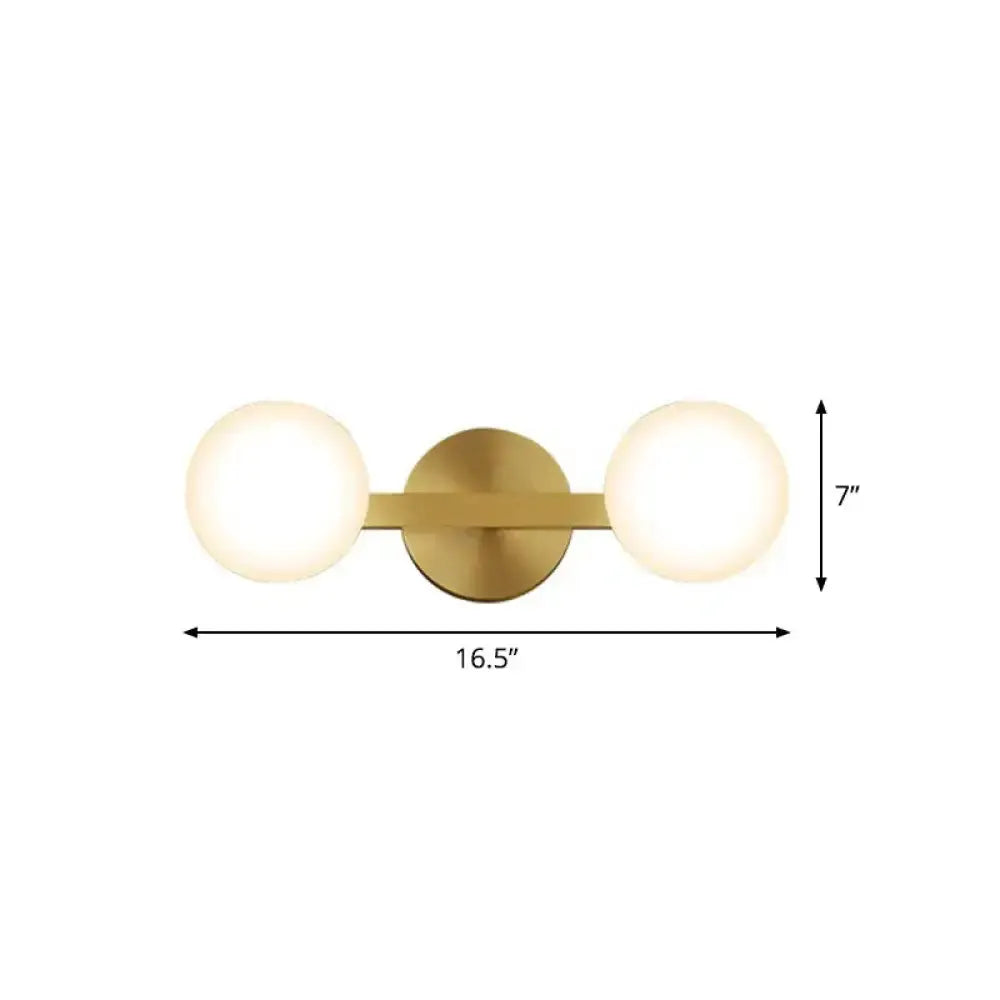 Postmodern Gold Glass Globe Wall Sconce Fixture