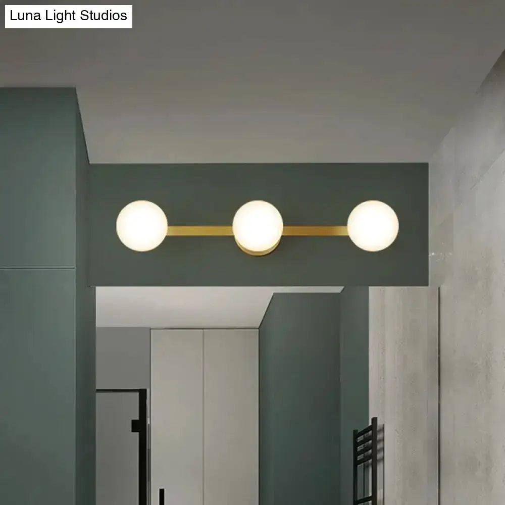 Postmodern Gold Glass Globe Wall Sconce Fixture