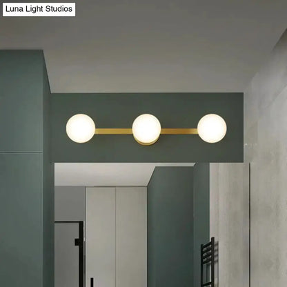 Postmodern Gold Glass Globe Wall Sconce Fixture