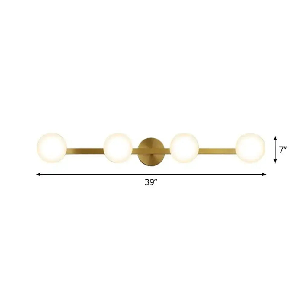 Postmodern Gold Glass Globe Wall Sconce Fixture