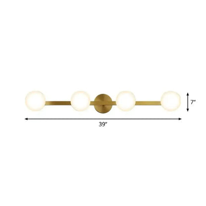 Postmodern Gold Glass Globe Wall Sconce Fixture