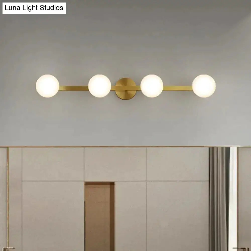 Postmodern Gold Glass Globe Wall Sconce Fixture