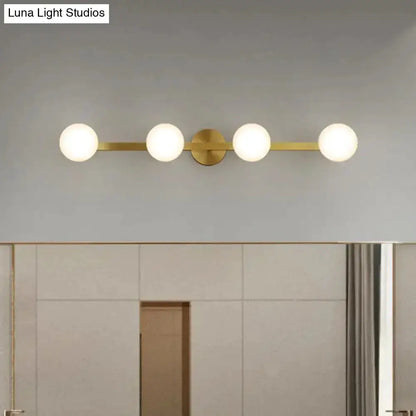Postmodern Gold Glass Globe Wall Sconce Fixture