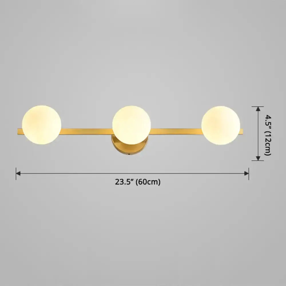 Postmodern Gold Glass Globe Wall Sconce Fixture