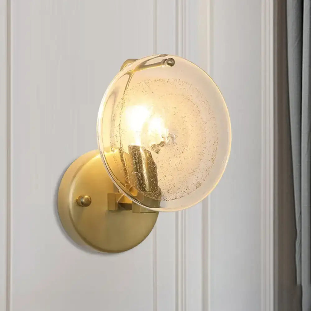 Gold Silver Glass Wall Sconce with brass finish round glass shade Decorbites on Tampa Home & Garden Store