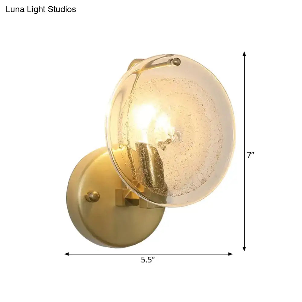 Gold glass wall sconce with brass mount and amber shade by Decorbites on Tampa Home & Garden Store