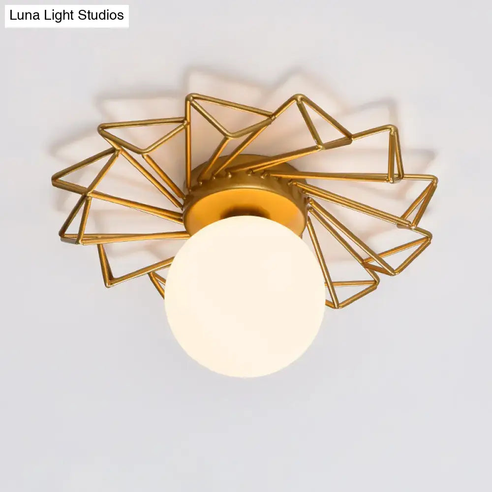 Gold sunburst ceiling light with gold metal wire frame Decorbites flush mount for Home & Garden on Tampa Home & Garden Store