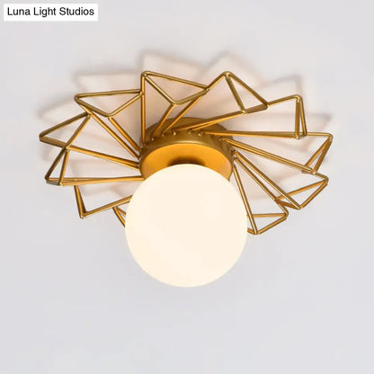 Gold sunburst ceiling light with gold metal wire frame Decorbites flush mount for Home & Garden on Tampa Home & Garden Store