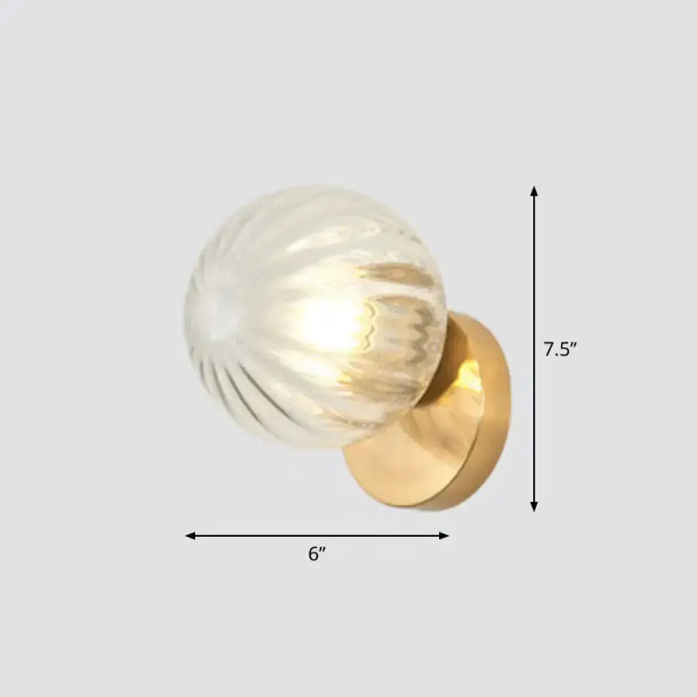 Postmodern gold textured glass ball wall sconce with gold mount by Decorbites lighting on Tampa Home & Garden Store
