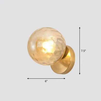 Decorbites postmodern gold textured glass ball wall sconce for stairway lighting on Tampa Home & Garden Store