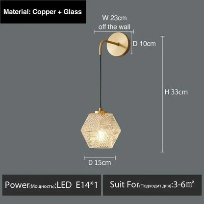 Postmodern Luxury Led Wall Lamp Gold Crystal