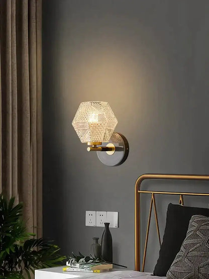 Postmodern Luxury Led Wall Lamp Gold Crystal
