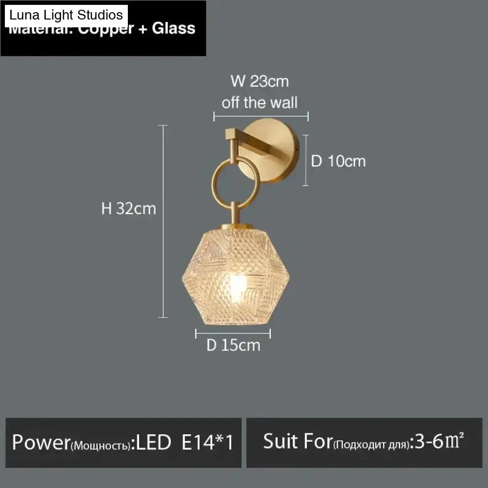 Postmodern Luxury Led Wall Lamp Gold Crystal