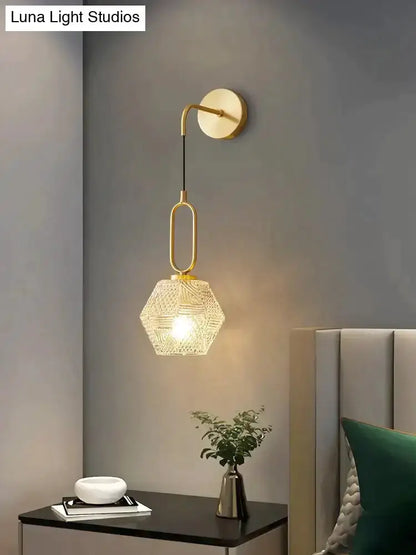 Postmodern Luxury Led Wall Lamp Gold Crystal