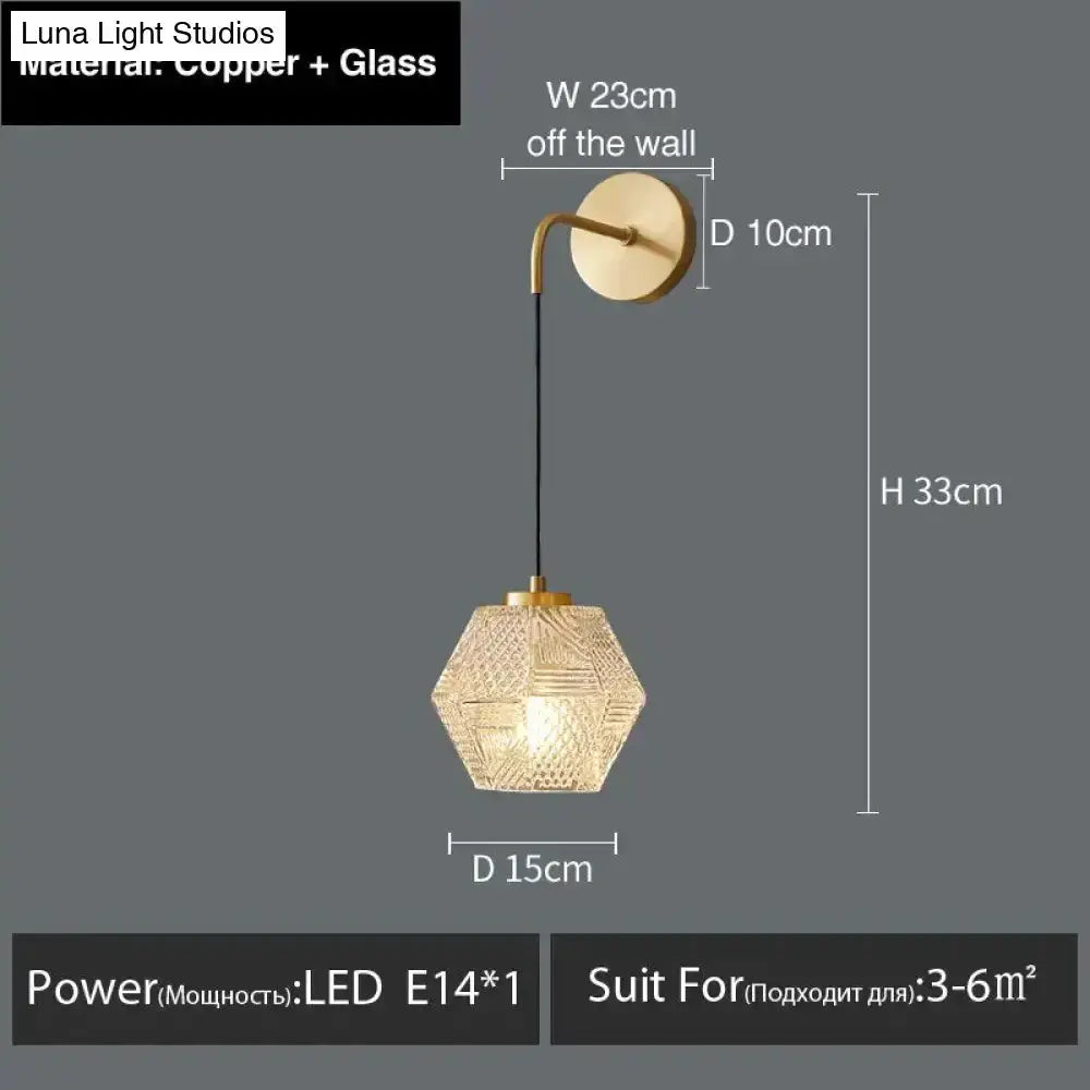 Postmodern Luxury Led Wall Lamp Gold Crystal