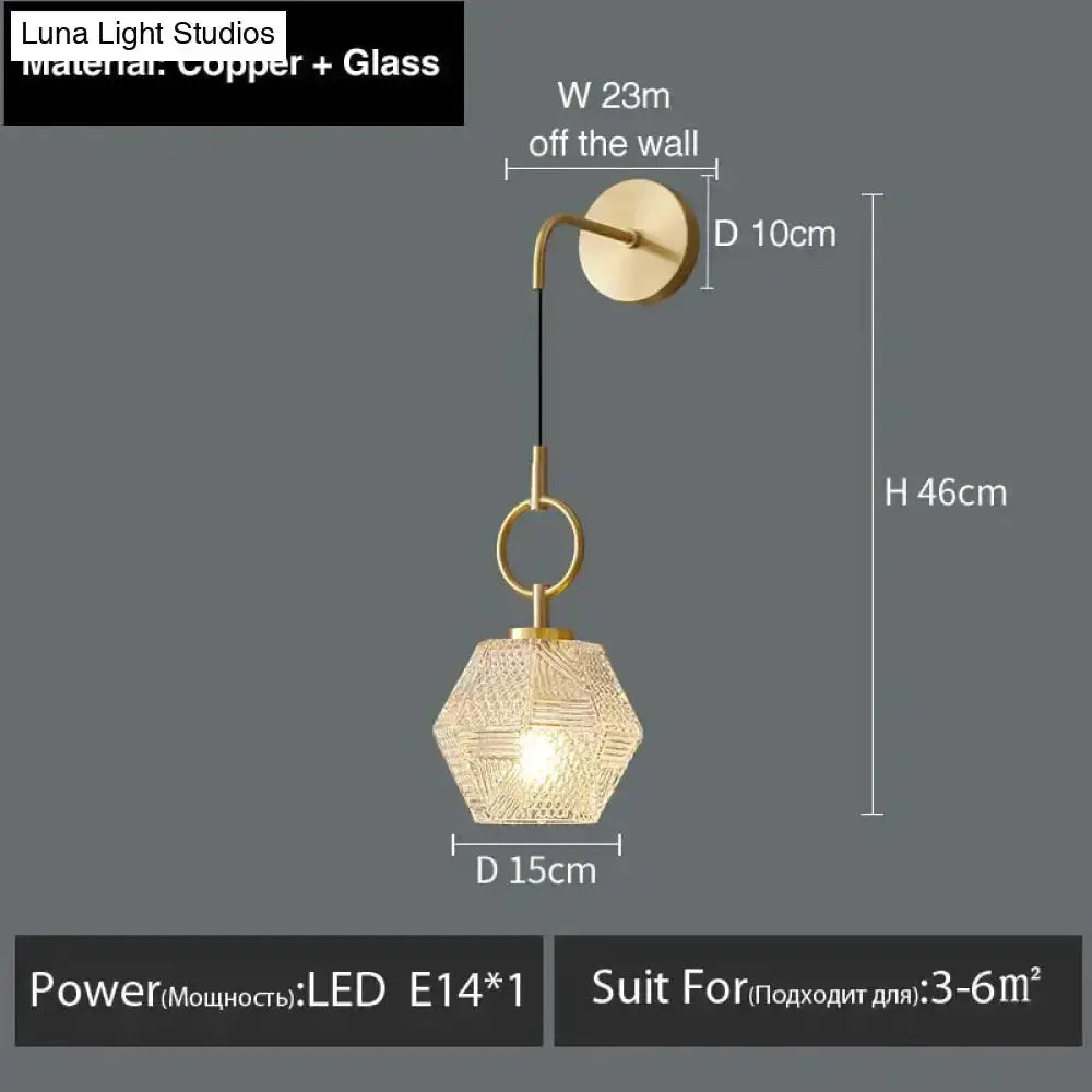 Postmodern Luxury Led Wall Lamp Gold Crystal