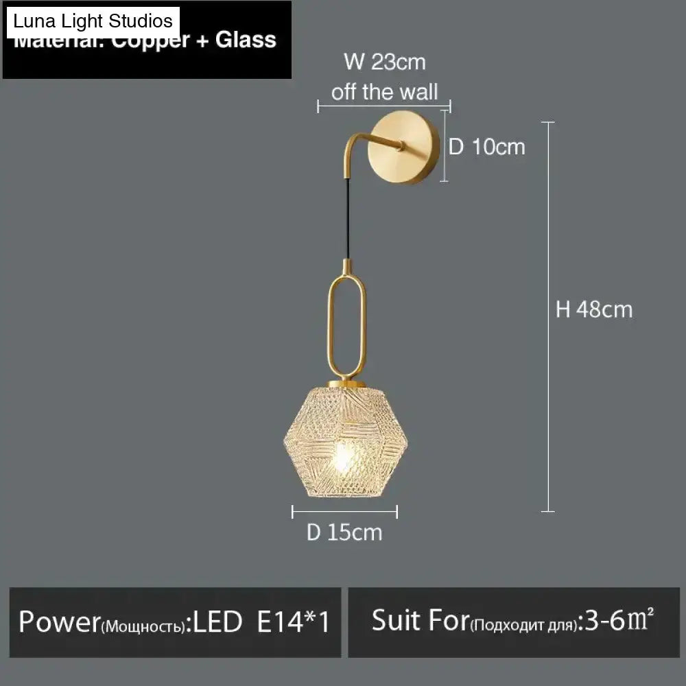 Postmodern Luxury Led Wall Lamp Gold Crystal