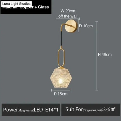 Postmodern Luxury Led Wall Lamp Gold Crystal