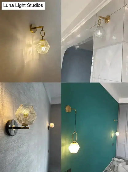 Postmodern Luxury Led Wall Lamp Gold Crystal