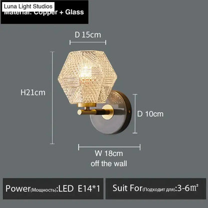 Postmodern Luxury Led Wall Lamp Gold Crystal