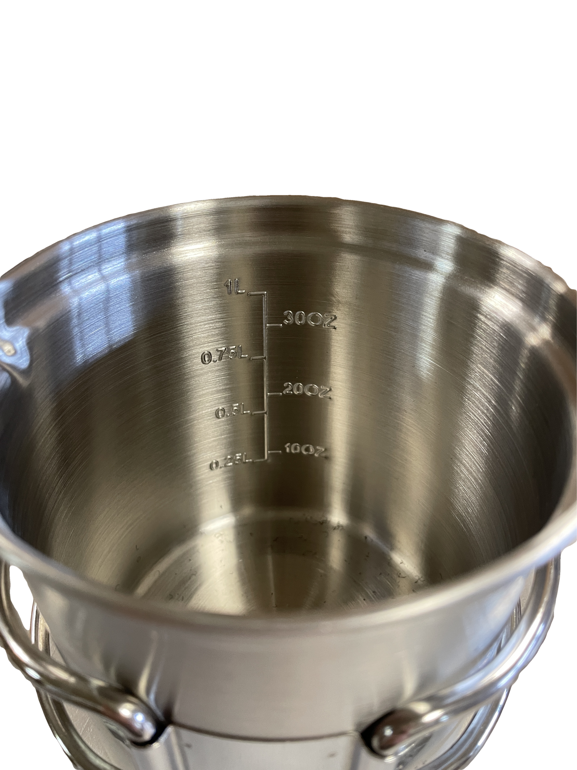 Stainless steel camping pot set with etched inner liter marks, River Country Gear on Tampa Home & Garden Store