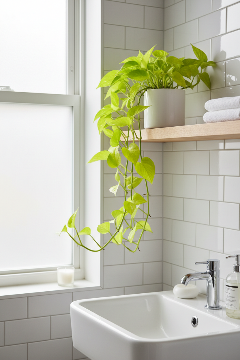 Pothos Neon 4in nursery pot trailing lime green vines indoor plant on Tampa Home & Garden Store