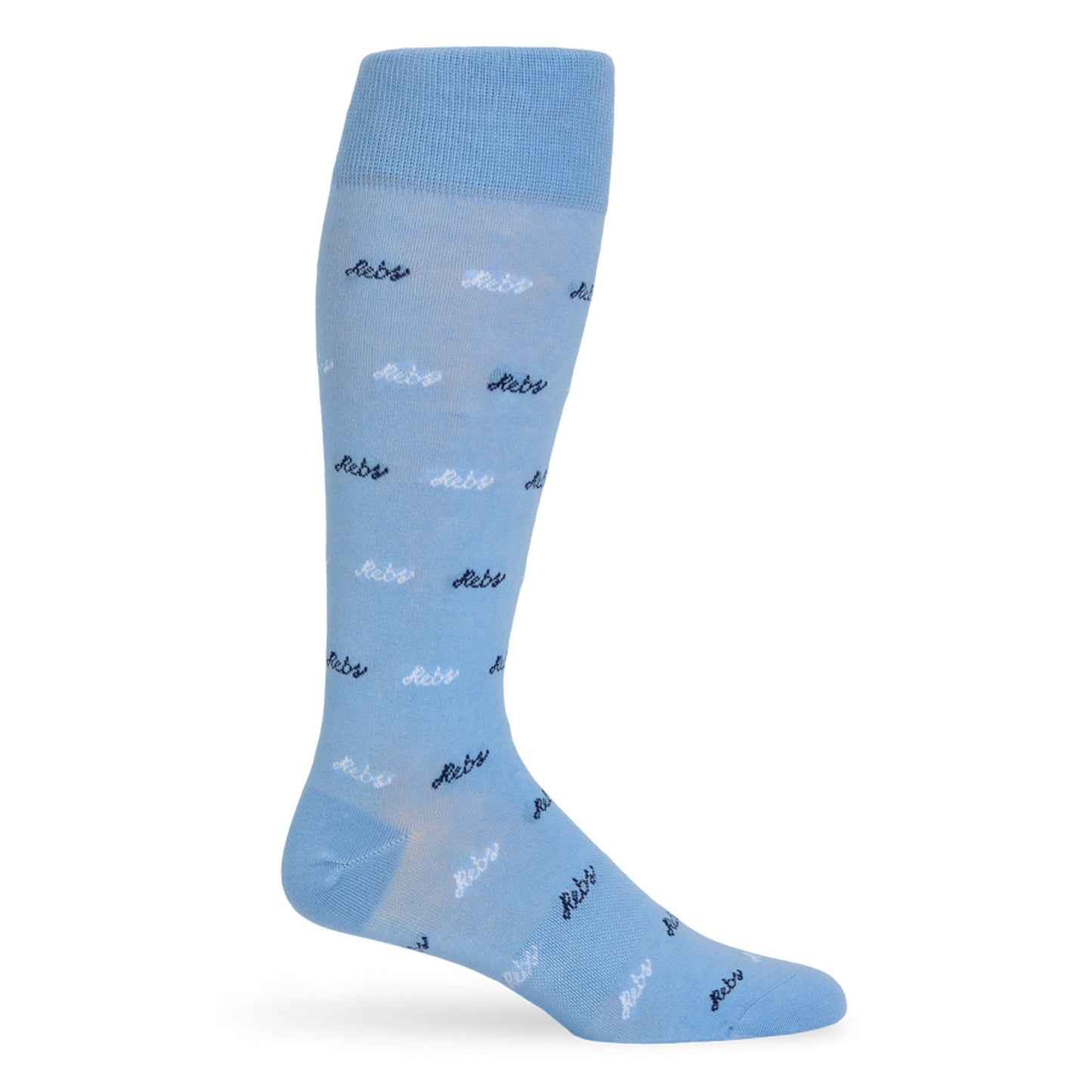 Powder Rebs Dress Socks by DeadSoxy, powder blue socks with DeadSoxy logos on Tampa Home & Garden Store