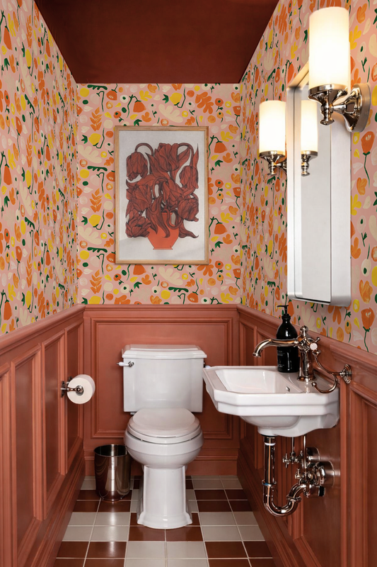 Henri Floral Wallpaper, pink - Tampa Home & Garden Store