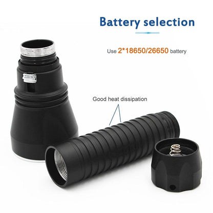 Stevvex ST4LMASS111 3-piece dive flashlight parts: black ribbed body, threaded head, spring cap on Tampa Home & Garden Store