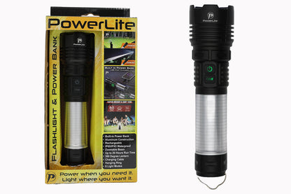 PowerLite 3 in 1 Rechargeable Flashlight by Killz, black aluminum body with silver grip on Tampa Home & Garden Store