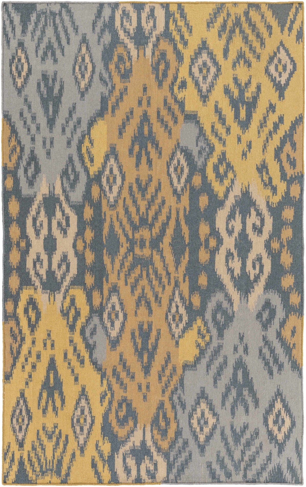 Powhattan Area Carpet rug in yellow and gray ikat pattern by Boutique Rugs on Tampa Home & Garden Store