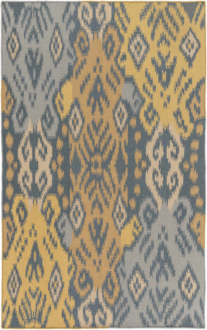 Powhattan Area Carpet rug in yellow and gray ikat pattern by Boutique Rugs on Tampa Home & Garden Store