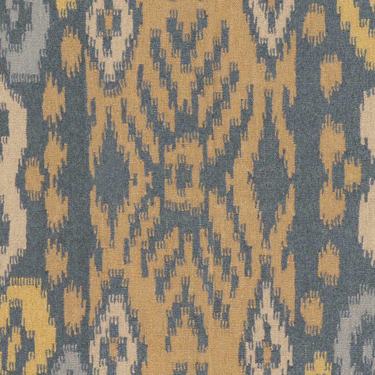 Powhattan Area Carpet from Boutique Rugs, blue and gold abstract ikat rug on Tampa Home & Garden Store