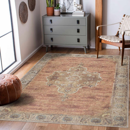 Powhatan Washable Area Rug, beige-pink oriental pattern, Boutique Rugs on Tampa Home & Garden Store