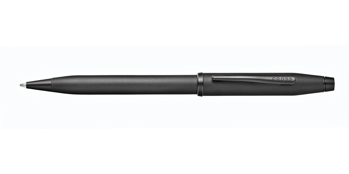 Century II Black PVD micro-knurl ballpoint pen with textured grip and Cross clip on Tampa Home & Garden Store