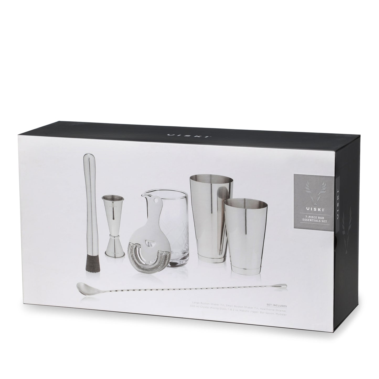 7 Piece Stainless Steel Barware Set and Tools