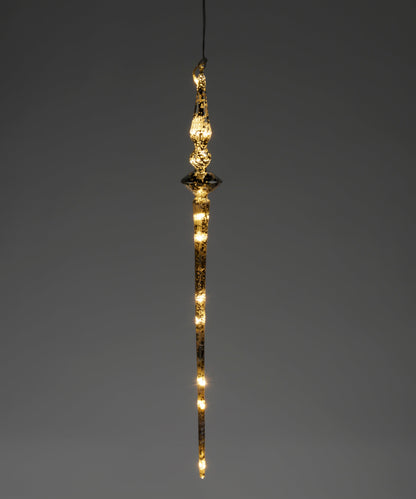 Adorno de carámbano LED de vidrio