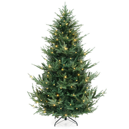 6/7/8 FT Árbol de Navidad Artificial Preiluminado con Bisagras con 778/1480 Puntas de Rama de PVC y PE-L