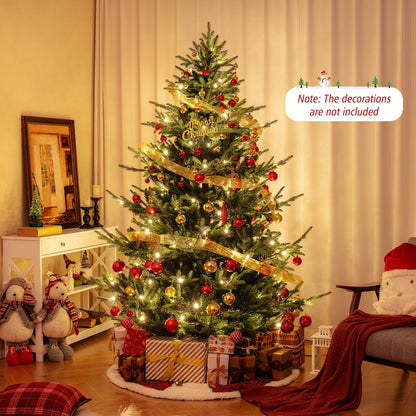 6/7/8 FT Árbol de Navidad Artificial Preiluminado con Bisagras con 778/1480 Puntas de Rama de PVC y PE-L