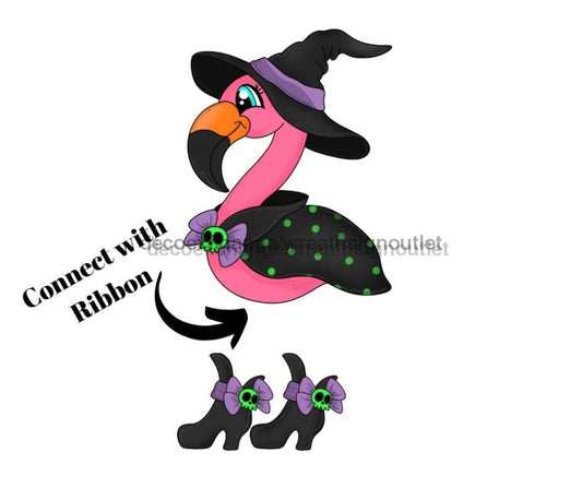 Pre-Order: Halloween Sign, Flamingo Sign, Witch Sign, Ribbon Legs Sign, wood sign, CR-W-082-DH, 22" Door Hanger