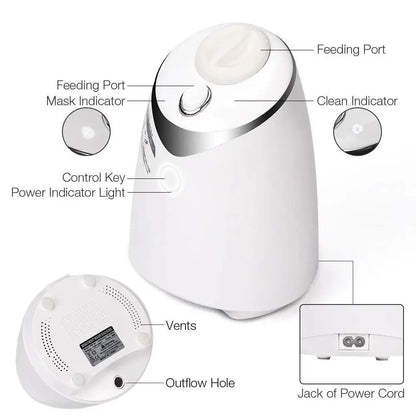 Stevvex ALUFACEK21142 white facial mask maker with feeding port, control key, vents on Tampa Home & Garden Store