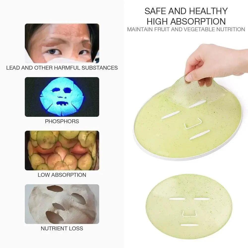 Premium Facial Mask Maker Stevvex ALUFACEK21142; two pale-green round mask sheets on Tampa Home & Garden Store