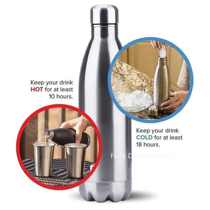 Stevvex double-wall stainless steel water bottle, BPA-free, 350/500/750/1000ml, hot 10h cold 18h on Tampa Home & Garden Store