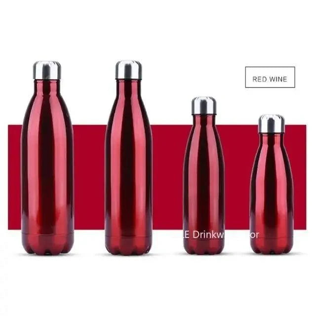 Stevvex red wine water bottle set, double-wall, BPA-free, 350/500/750/1000 ml, four bottles on Tampa Home & Garden Store