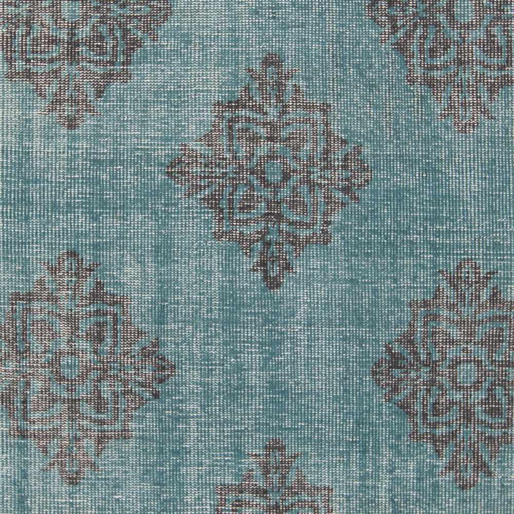 Presidio area rug teal with brown damask motifs by Boutique Rugs on Tampa Home & Garden Store
