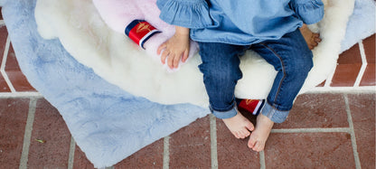 Dump Truck on Blue Baby Blanket