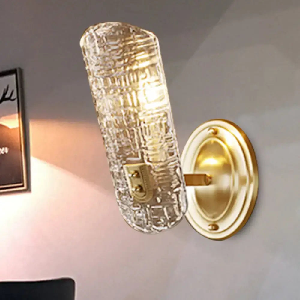 Gold prism glass sconce by Decorbites with brass backplate on Tampa Home & Garden Store