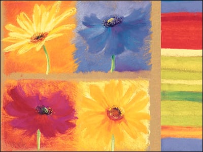 Notion - Tarjeta en blanco con diseño floral de acuarela
